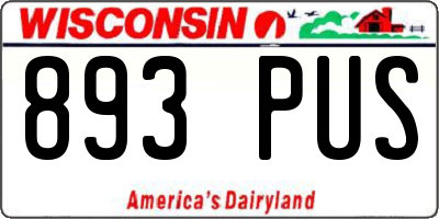 WI license plate 893PUS