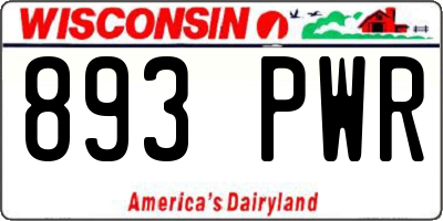 WI license plate 893PWR