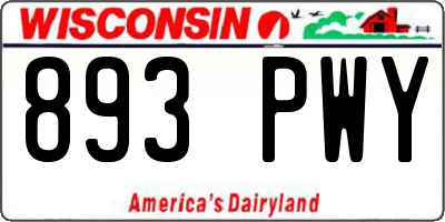 WI license plate 893PWY