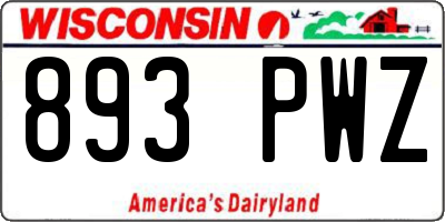 WI license plate 893PWZ