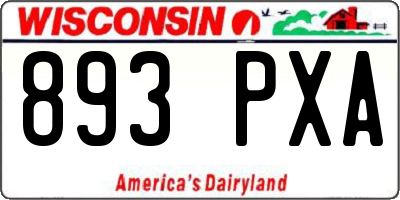WI license plate 893PXA