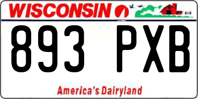 WI license plate 893PXB