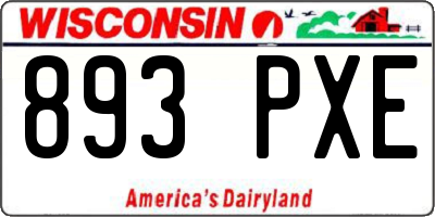 WI license plate 893PXE
