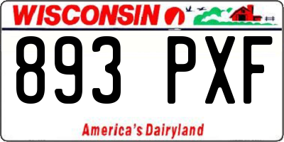 WI license plate 893PXF