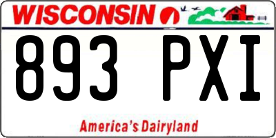 WI license plate 893PXI