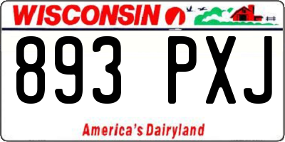 WI license plate 893PXJ
