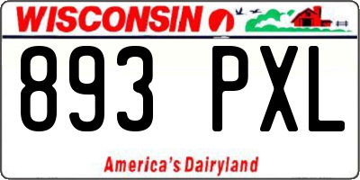 WI license plate 893PXL