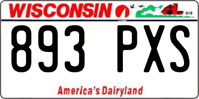 WI license plate 893PXS