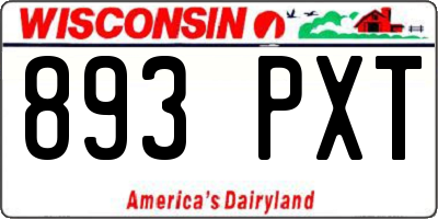 WI license plate 893PXT