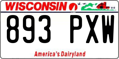 WI license plate 893PXW