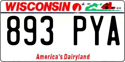 WI license plate 893PYA