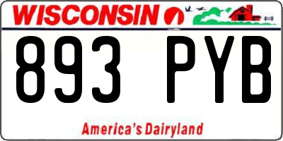 WI license plate 893PYB
