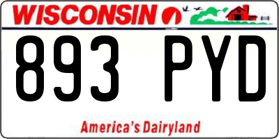 WI license plate 893PYD