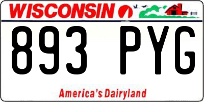 WI license plate 893PYG