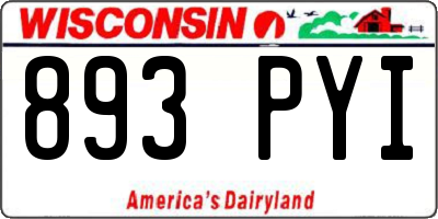 WI license plate 893PYI