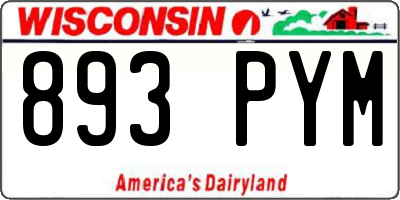 WI license plate 893PYM