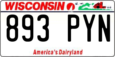 WI license plate 893PYN