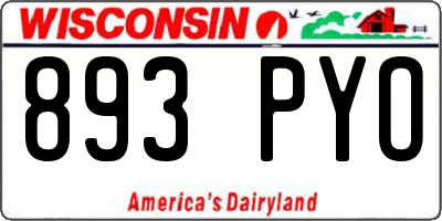 WI license plate 893PYO