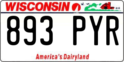 WI license plate 893PYR