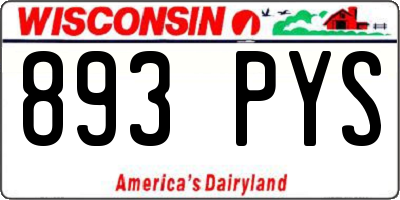 WI license plate 893PYS