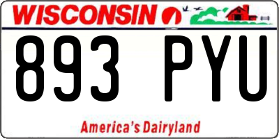 WI license plate 893PYU