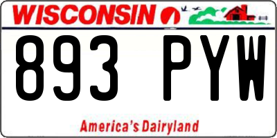 WI license plate 893PYW