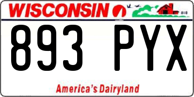 WI license plate 893PYX