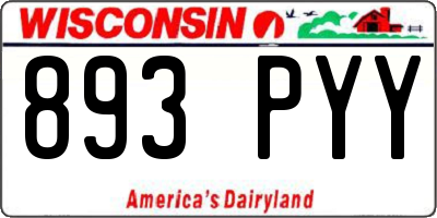 WI license plate 893PYY