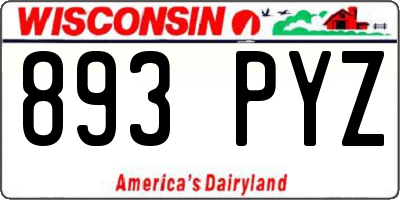 WI license plate 893PYZ