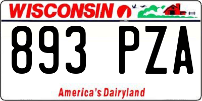 WI license plate 893PZA