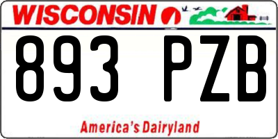WI license plate 893PZB