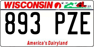 WI license plate 893PZE