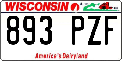 WI license plate 893PZF
