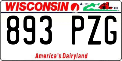 WI license plate 893PZG