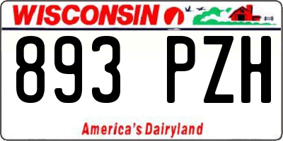 WI license plate 893PZH