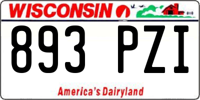 WI license plate 893PZI