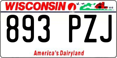 WI license plate 893PZJ