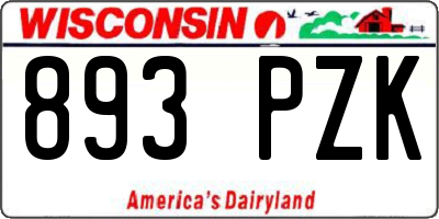 WI license plate 893PZK