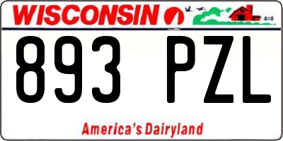 WI license plate 893PZL