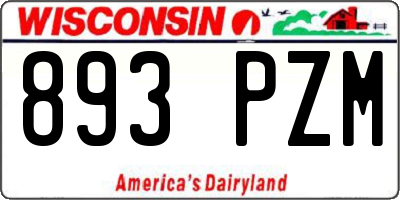 WI license plate 893PZM