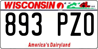 WI license plate 893PZO