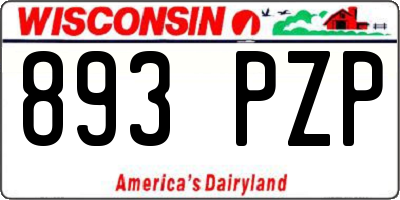 WI license plate 893PZP