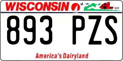 WI license plate 893PZS