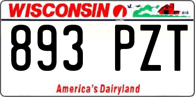 WI license plate 893PZT