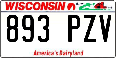 WI license plate 893PZV