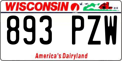 WI license plate 893PZW