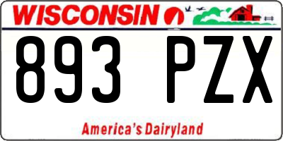 WI license plate 893PZX