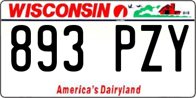 WI license plate 893PZY