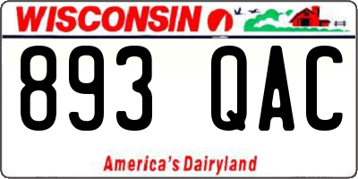 WI license plate 893QAC
