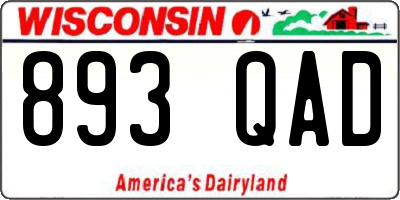 WI license plate 893QAD